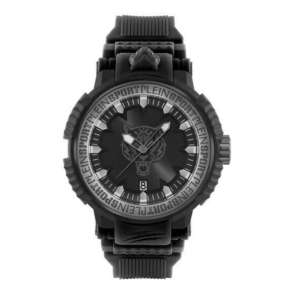 Plein Sport Tiger Power Silicone Watch Black Mens - Picture 1 of 6